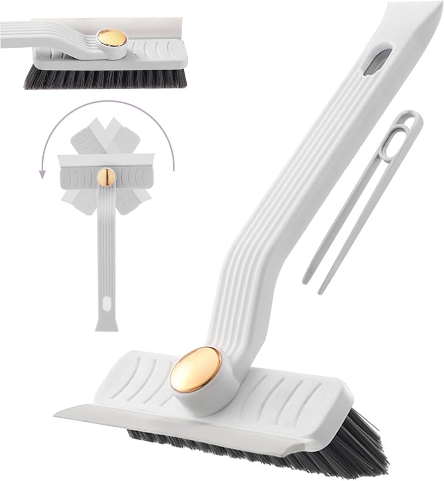 Multifunctional Rotating Crevice Cleaning Brush for Bathroom and Kitchen 2-in-1 Cleaning Brush for Crevice and Surface Cleaning